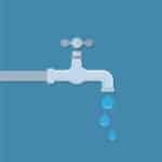 Water tap with drop flat vector